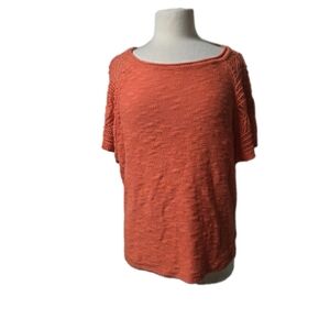 SUPER CUTE MAURICES ORANGE SHORT SLEEVE BLOUSE TOP SIZE SMALL NWT